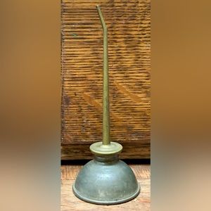 Antique Home Use Metal Angled Elongated Spout Oil Can